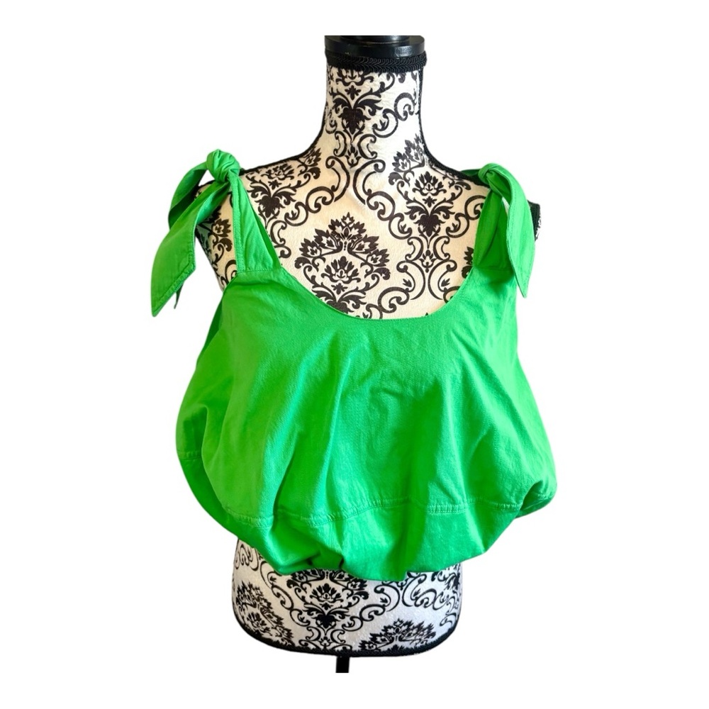 ZARA Green Shoulder Ties Sleeveless Top